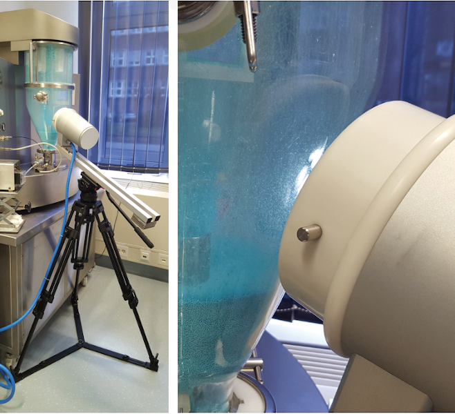 Imaging setup, equipment and materials used for the coating process